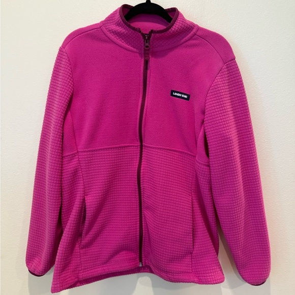 Lands' End Vibrant Pink Fleece Jacket - Picture 1 of 4